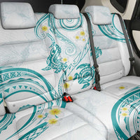 Polynesia Tribal Back Car Seat Cover Teal Plumeria Tentacles