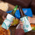 Polynesia Tribal 4 in 1 Can Cooler Tumbler Teal Plumeria Tentacles