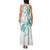 Polynesia Tribal Family Matching Tank Maxi Dress and Hawaiian Shirt Teal Plumeria Tentacles