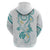 Polynesia Tribal Hoodie Teal Plumeria Tentacles