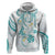 Polynesia Tribal Hoodie Teal Plumeria Tentacles