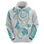 Polynesia Tribal Hoodie Teal Plumeria Tentacles