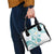Polynesia Tribal Shoulder Handbag Teal Plumeria Tentacles
