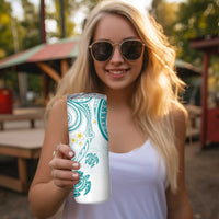 Polynesia Tribal Skinny Tumbler Teal Plumeria Tentacles LT7 - Polynesian Pride