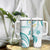 Polynesia Tribal Tumbler With Handle Teal Plumeria Tentacles