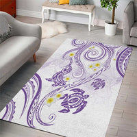 Polynesia Tribal Area Rug Lilac Plumeria Tentacles