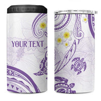 Polynesia Tribal 4 in 1 Can Cooler Tumbler Lilac Plumeria Tentacles