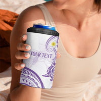 Polynesia Tribal 4 in 1 Can Cooler Tumbler Lilac Plumeria Tentacles