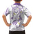 Polynesia Tribal Family Matching Long Sleeve Bodycon Dress and Hawaiian Shirt Lilac Plumeria Tentacles