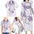 Polynesia Tribal Family Matching Long Sleeve Bodycon Dress and Hawaiian Shirt Lilac Plumeria Tentacles