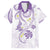 Polynesia Tribal Family Matching Long Sleeve Bodycon Dress and Hawaiian Shirt Lilac Plumeria Tentacles