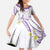 Polynesia Tribal Family Matching Short Sleeve Bodycon Dress and Hawaiian Shirt Lilac Plumeria Tentacles
