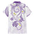 Polynesia Tribal Family Matching Short Sleeve Bodycon Dress and Hawaiian Shirt Lilac Plumeria Tentacles