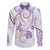 Polynesia Tribal Family Matching Short Sleeve Bodycon Dress and Hawaiian Shirt Lilac Plumeria Tentacles