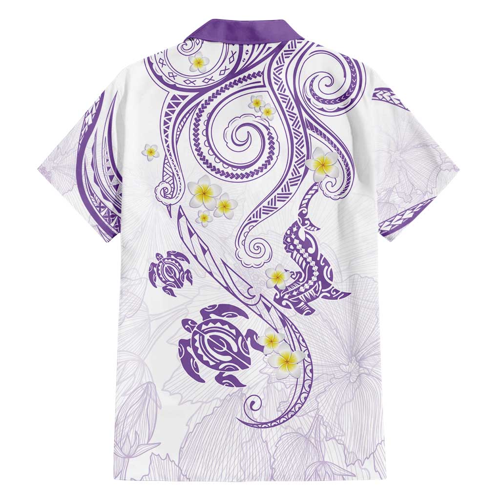Polynesia Tribal Family Matching Tank Maxi Dress and Hawaiian Shirt Lilac Plumeria Tentacles