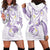 Polynesia Tribal Hoodie Dress Lilac Plumeria Tentacles