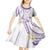 Polynesia Tribal Kid Short Sleeve Dress Lilac Plumeria Tentacles