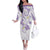 Polynesia Tribal Off The Shoulder Long Sleeve Dress Lilac Plumeria Tentacles