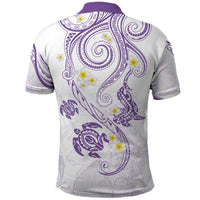 Polynesia Tribal Polo Shirt Lilac Plumeria Tentacles