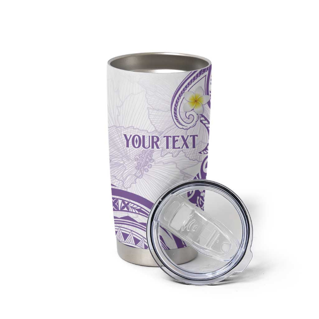 Polynesia Tribal Tumbler Cup Lilac Plumeria Tentacles