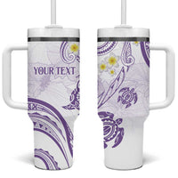 Polynesia Tribal Tumbler With Handle Lilac Plumeria Tentacles