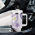 Polynesia Tribal Tumbler With Handle Lilac Plumeria Tentacles