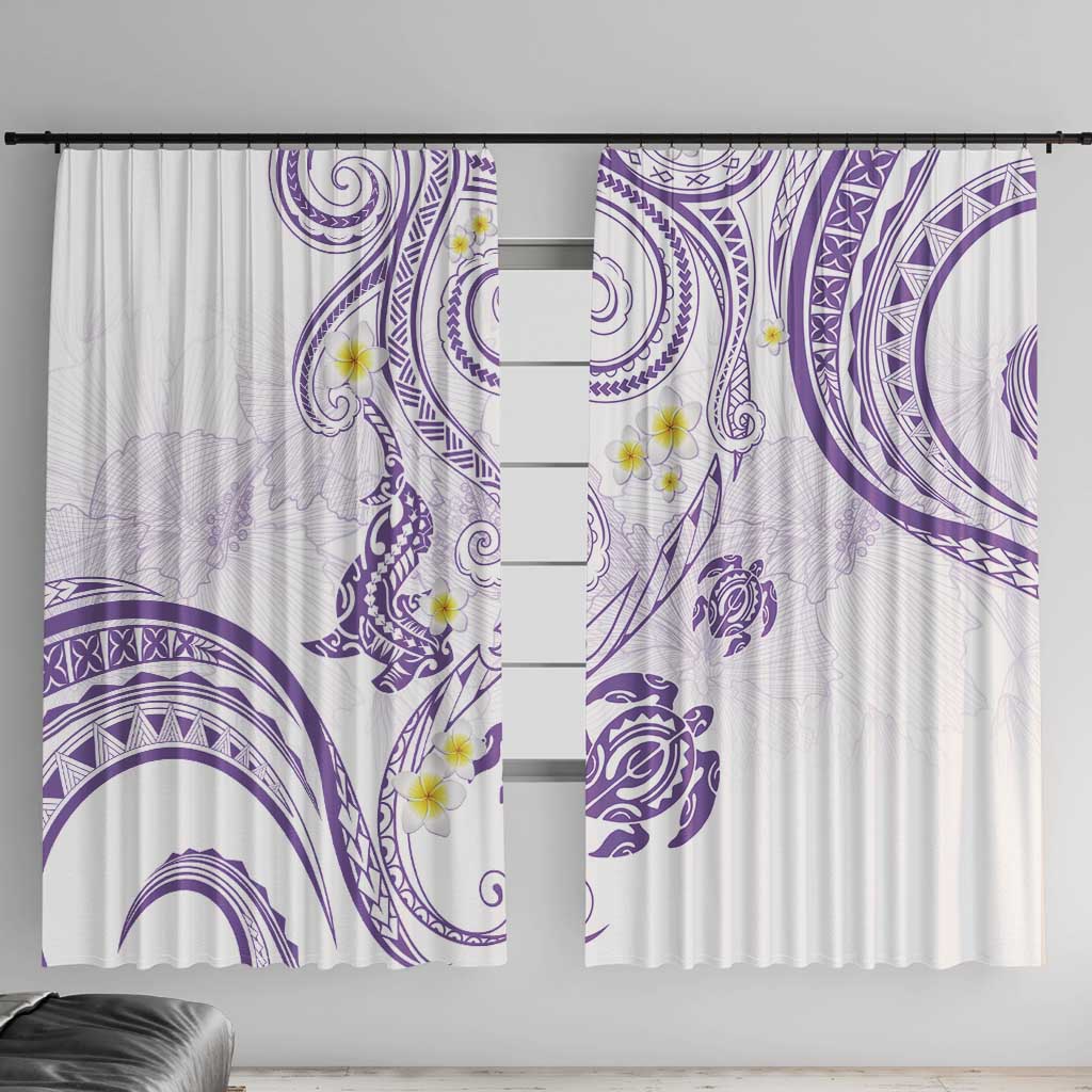 Polynesia Tribal Window Curtain Lilac Plumeria Tentacles
