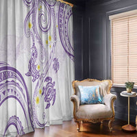 Polynesia Tribal Window Curtain Lilac Plumeria Tentacles