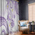 Polynesia Tribal Window Curtain Lilac Plumeria Tentacles