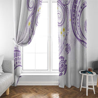 Polynesia Tribal Window Curtain Lilac Plumeria Tentacles