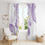 Polynesia Tribal Window Curtain Lilac Plumeria Tentacles