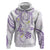 Polynesia Tribal Zip Hoodie Lilac Plumeria Tentacles