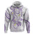 Polynesia Tribal Zip Hoodie Lilac Plumeria Tentacles