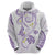 Polynesia Tribal Zip Hoodie Lilac Plumeria Tentacles