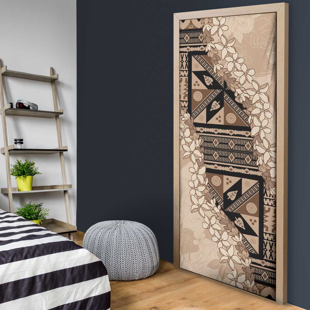 Bula Fiji Plumeria Tagimoucia Salusalu Beige Door Cover Kaiviti Masi LT7 - Polynesian Pride