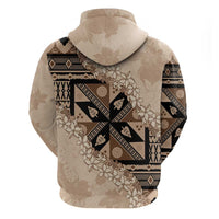 Bula Fiji Plumeria Tagimoucia Salusalu Beige Hoodie Kaiviti Masi LT7 - Polynesian Pride