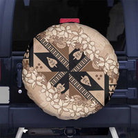 Bula Fiji Plumeria Tagimoucia Salusalu Beige Spare Tire Cover Kaiviti Masi LT7 No hole Beige - Polynesian Pride