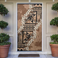 Bula Fiji Plumeria Tagimoucia Salusalu Mocha Door Cover Kaiviti Masi LT7 Mocha - Polynesian Pride
