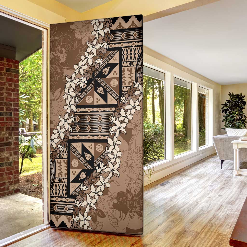 Bula Fiji Plumeria Tagimoucia Salusalu Mocha Door Cover Kaiviti Masi LT7 - Polynesian Pride