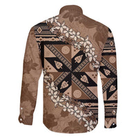 Bula Fiji Plumeria Tagimoucia Salusalu Mocha Family Matching Mermaid Dress and Hawaiian Shirt Kaiviti Masi LT7 - Polynesian Pride