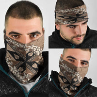 Bula Fiji Plumeria Tagimoucia Salusalu Mocha Neck Gaiter Kaiviti Masi - Polynesian Pride