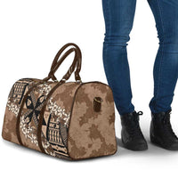 Bula Fiji Plumeria Tagimoucia Salusalu Mocha Travel Bag Kaiviti Masi LT7 - Polynesian Pride