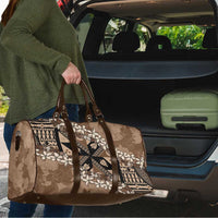 Bula Fiji Plumeria Tagimoucia Salusalu Mocha Travel Bag Kaiviti Masi LT7 - Polynesian Pride