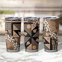 Bula Fiji Plumeria Tagimoucia Salusalu Mocha Tumbler Cup Kaiviti Masi LT7 - Polynesian Pride