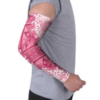 Bula Fiji Plumeria Tagimoucia Salusalu Pink Arm Sleeves Kaiviti Masi - Polynesian Pride