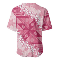 Bula Fiji Plumeria Tagimoucia Salusalu Pink Baseball Jersey Kaiviti Masi - Polynesian Pride