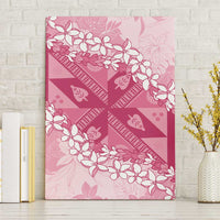 Bula Fiji Plumeria Tagimoucia Salusalu Pink Canvas Wall Art Kaiviti Masi - Polynesian Pride
