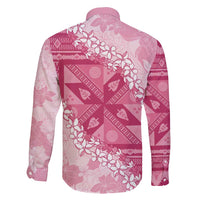 Bula Fiji Plumeria Tagimoucia Salusalu Pink Family Matching Off Shoulder Short Dress and Hawaiian Shirt Kaiviti Masi LT7 - Polynesian Pride