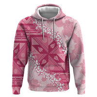 Bula Fiji Plumeria Tagimoucia Salusalu Pink Hoodie Kaiviti Masi LT7 Pullover Hoodie Pink - Polynesian Pride
