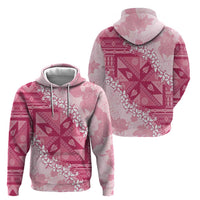 Bula Fiji Plumeria Tagimoucia Salusalu Pink Hoodie Kaiviti Masi LT7 - Polynesian Pride